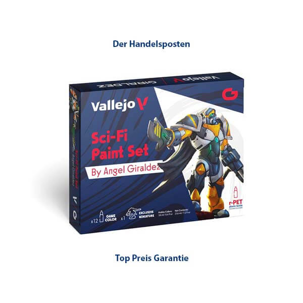 Vallejo Sci-Fi Paint Set By Ángel Giráldez - 12 Colors With Bonus Miniature & Tutorial